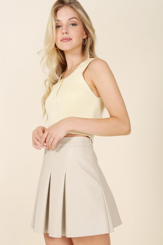 Heidi Vegan Leather Pleated Skirt