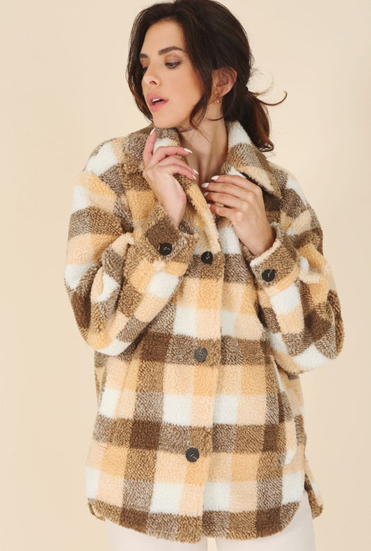 Ava Plaid Sherpa Jacket