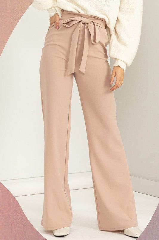 Scarlett High-Waisted Tie Front Flared Pants