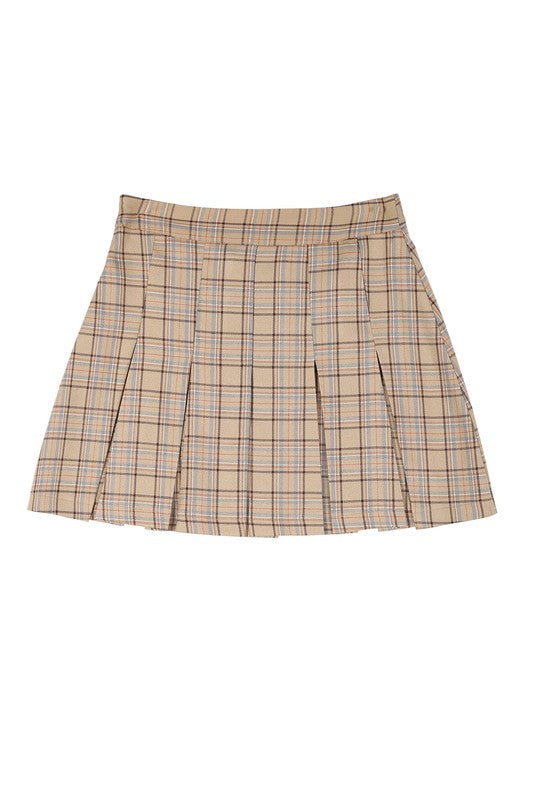 Ixtli Plaid Pleated Mini Skirt