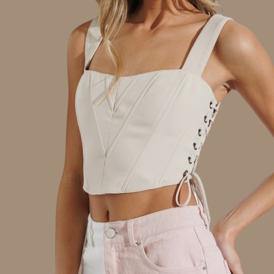 Jaylene Crop Top: Nude